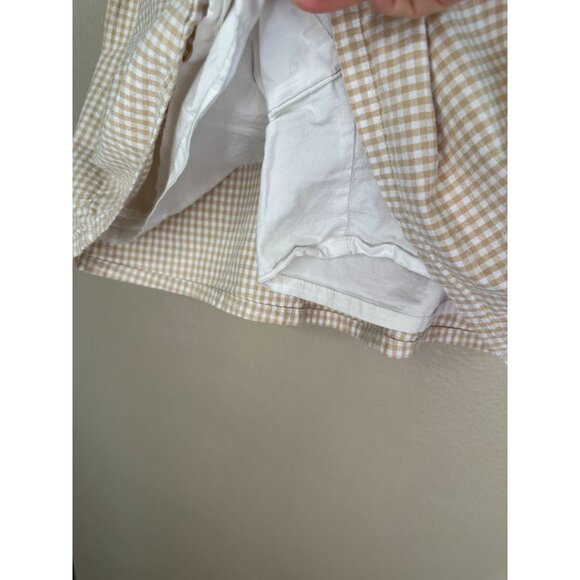 White Stag‎ Womens Tan Skort 18 button zipper cotton mini plaid shorts skirt - Picture 3 of 8